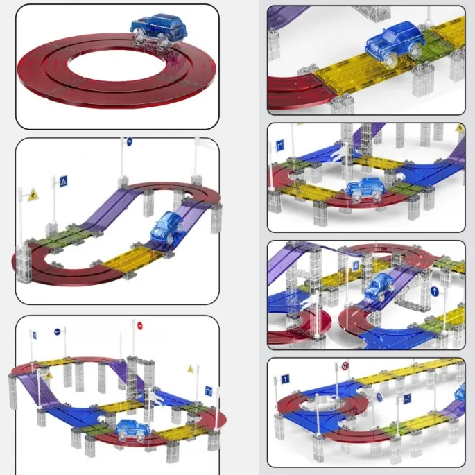 Magnetyczne części toru łatwe w montażu