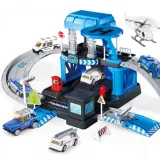 Zestaw 43 elementów z autami i helikopterem