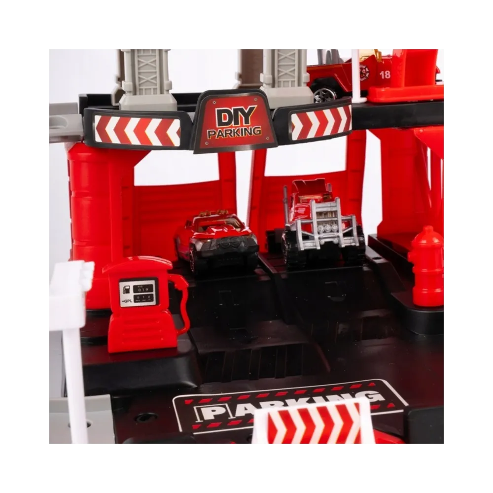 Żywotne kolory parkingu z rampami dla dzieci