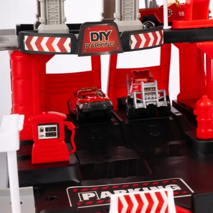 Żywotne kolory parkingu z rampami dla dzieci