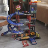 Zabawka WOOPIE: parking z samochodami i helikopterem