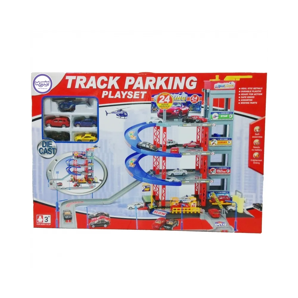 Parking garaż z akcesoriami dla małych kierowców