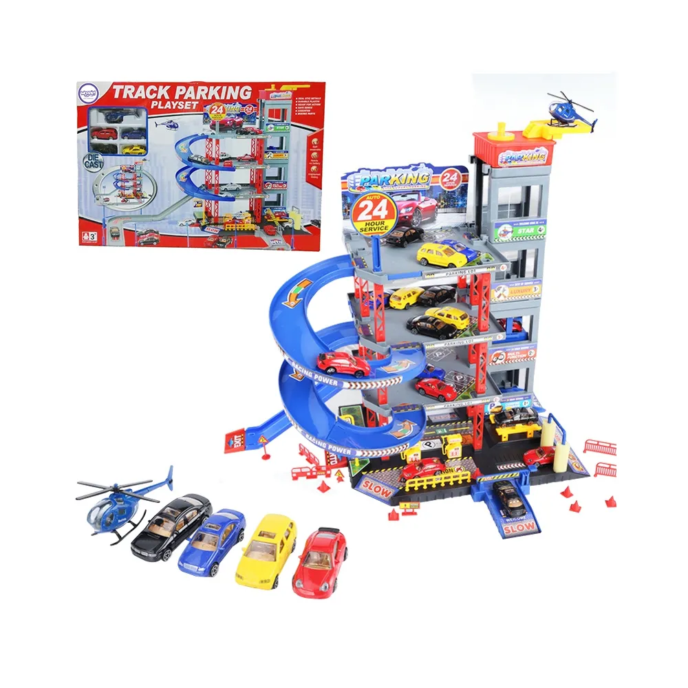 Winda i myjnia w zabawie z parkingiem WOOPIE