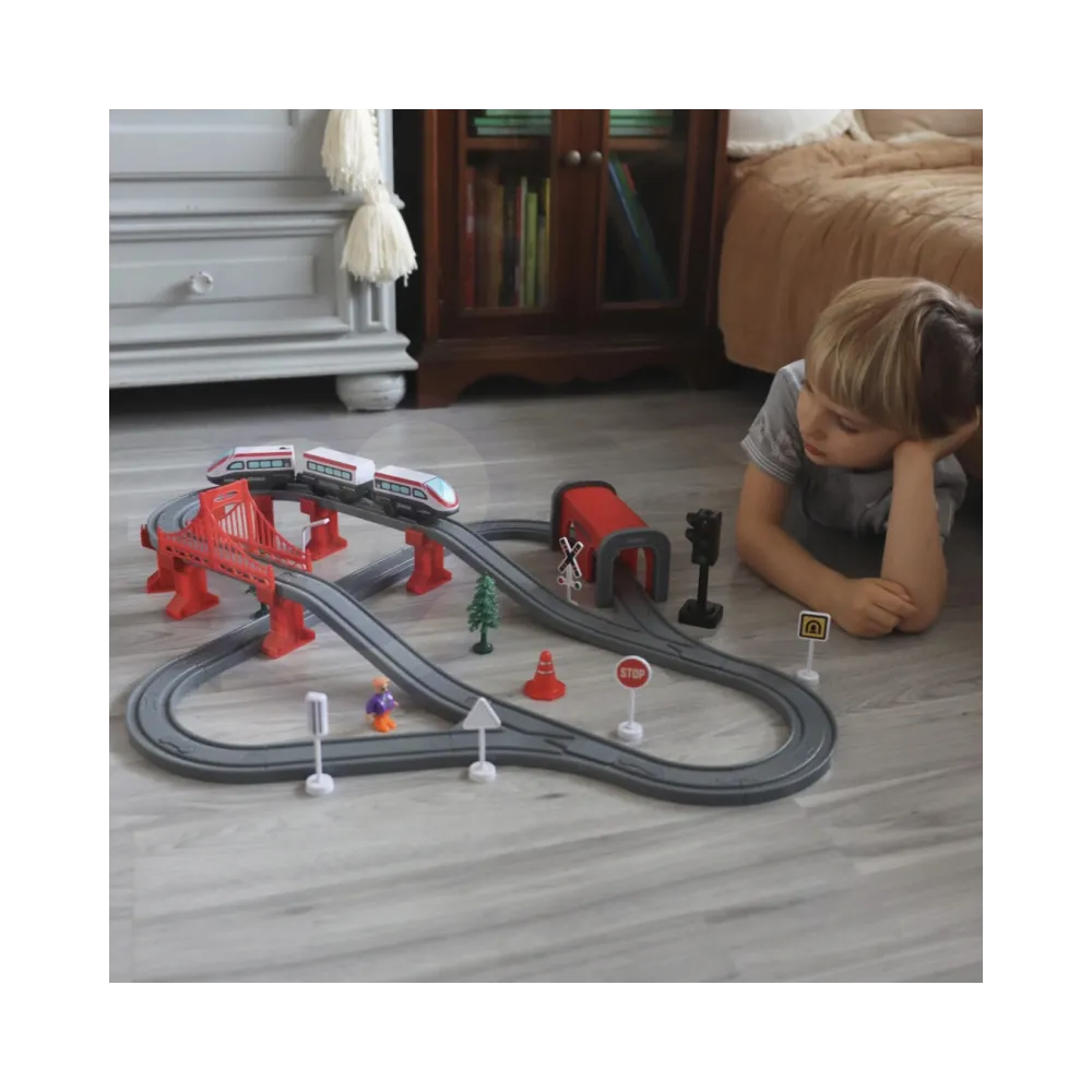 WOOPIE Kolejka Elektryczna Tor Most Tunel 80 el.