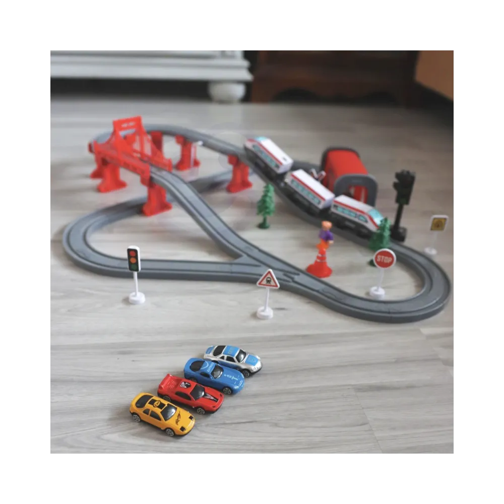 WOOPIE Kolejka Elektryczna Tor Most Tunel 80 el.