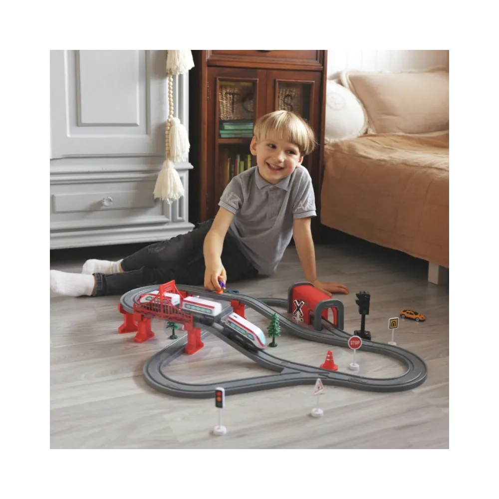 WOOPIE Kolejka Elektryczna Tor Most Tunel 80 el.