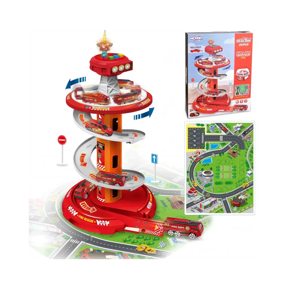 WOOPIE Tor Spirala Garaż dla Samochodzików 3 szt.
