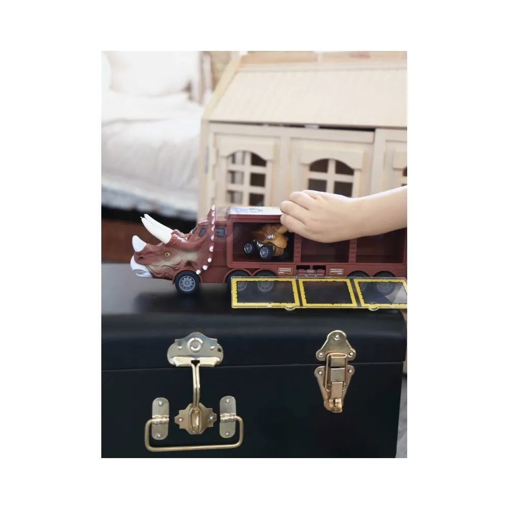 WOOPIE Cięzarówka Dinozaur z Wyrzutnią i Samochodzikami 15 el.