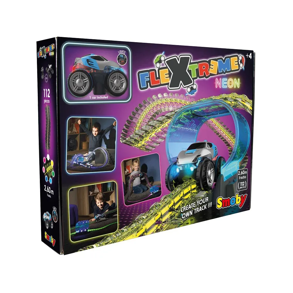 SMOBY Flextreme Neon Tor Samochodowy z Autem Zestaw Startowy