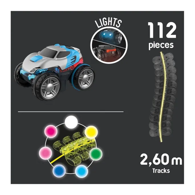 Zestaw torów Flextreme Neon dla małych kierowców.