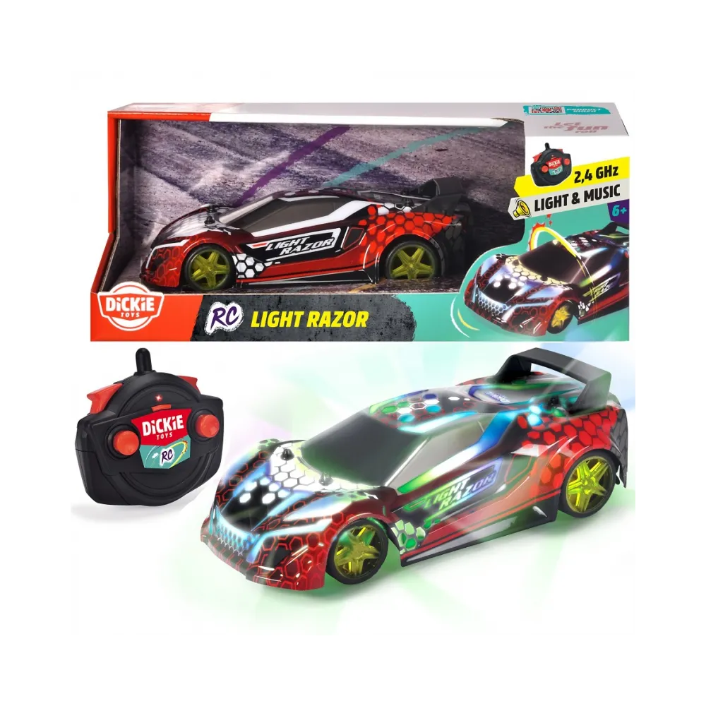 DICKIE RC Light Razor z widocznymi światłami LED na twardym terenie