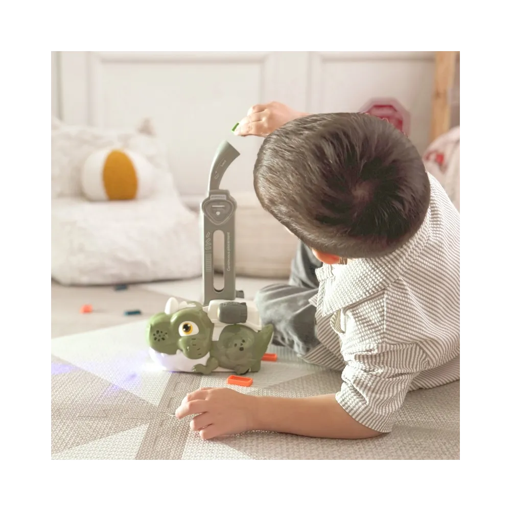 WOOPIE Elektryczna Ciuchcia Lokomotywa do Klocków Domino Dinozaur Pomarańczowy