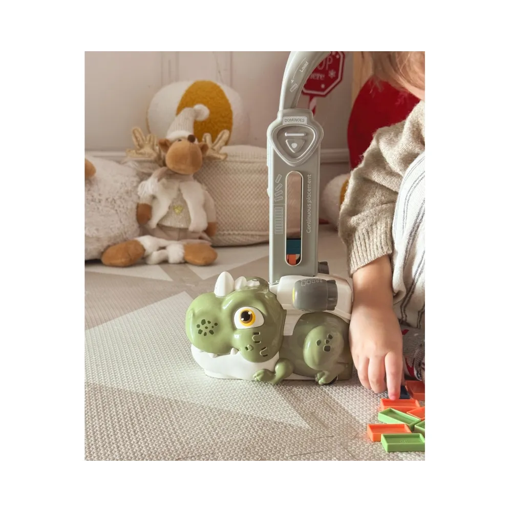 WOOPIE Elektryczna Ciuchcia Lokomotywa do Klocków Domino Dinozaur Pomarańczowy