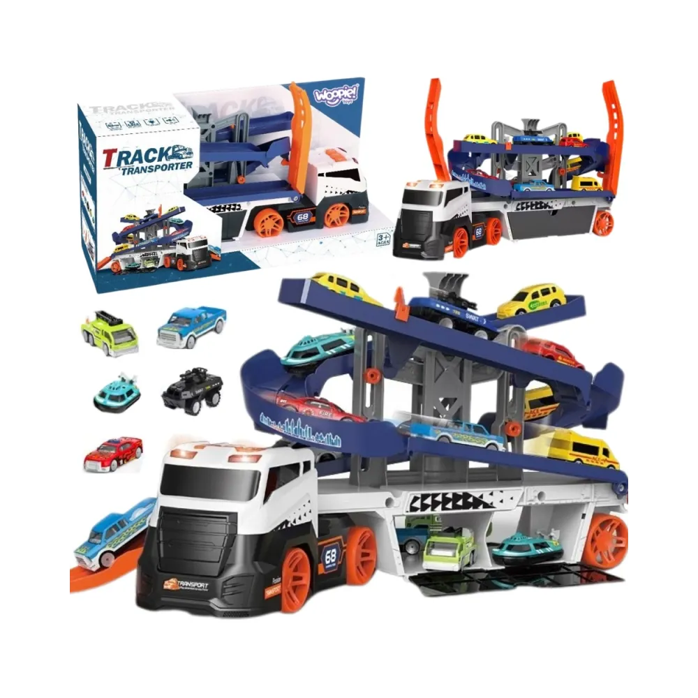 WOOPIE Interaktywny Tir Laweta Tor dla Aut z Dźwiękiem i Światłem