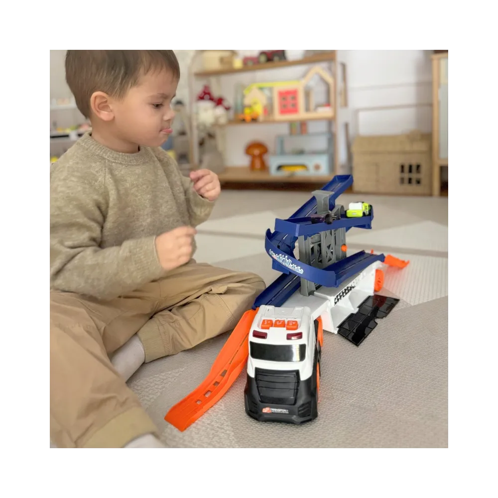 WOOPIE Interaktywny Tir Laweta Tor dla Aut z Dźwiękiem i Światłem