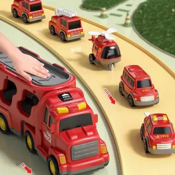 Ruchome elementy w pojazdach z zestawu WOOPIE, różne pozycje