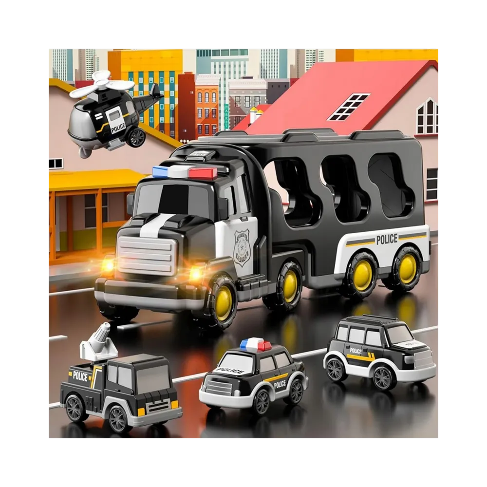 WOOPIE Laweta Drogowa Zestaw 5 Aut - Policja