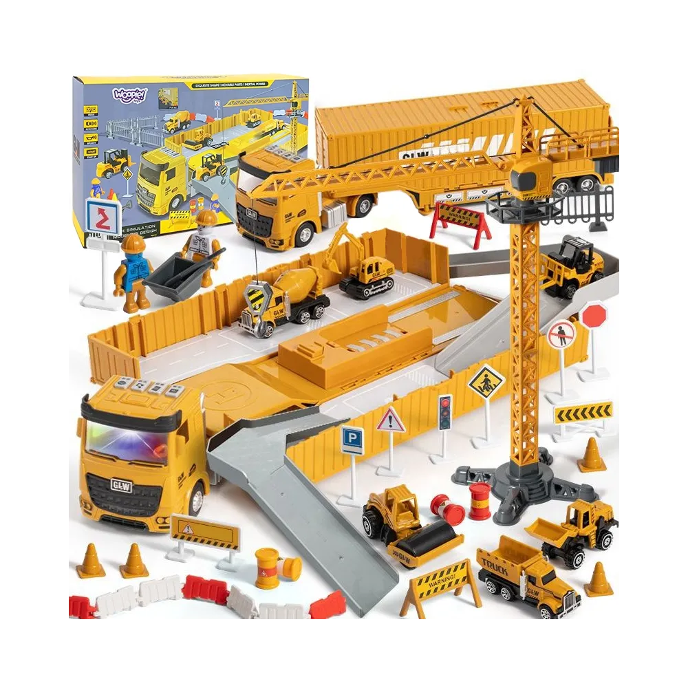 WOOPIE Samochód Ciężarowy 6w1 Zestaw Budowy Dźwig Resoraki Akcesoria