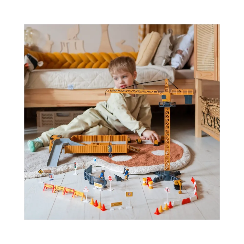 WOOPIE Samochód Ciężarowy 6w1 Zestaw Budowy Dźwig Resoraki Akcesoria