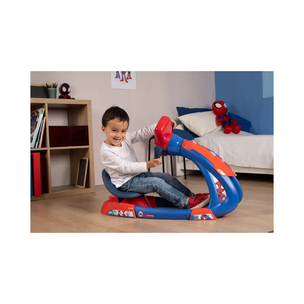 Interaktywna kierownica w symulatorze jazdy Smoby Spidey