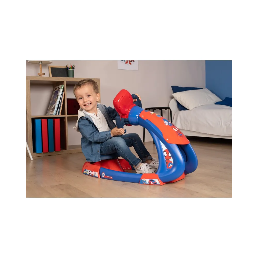 Obrotomierz i ekran w symulatorze jazdy Spidey dla dzieci