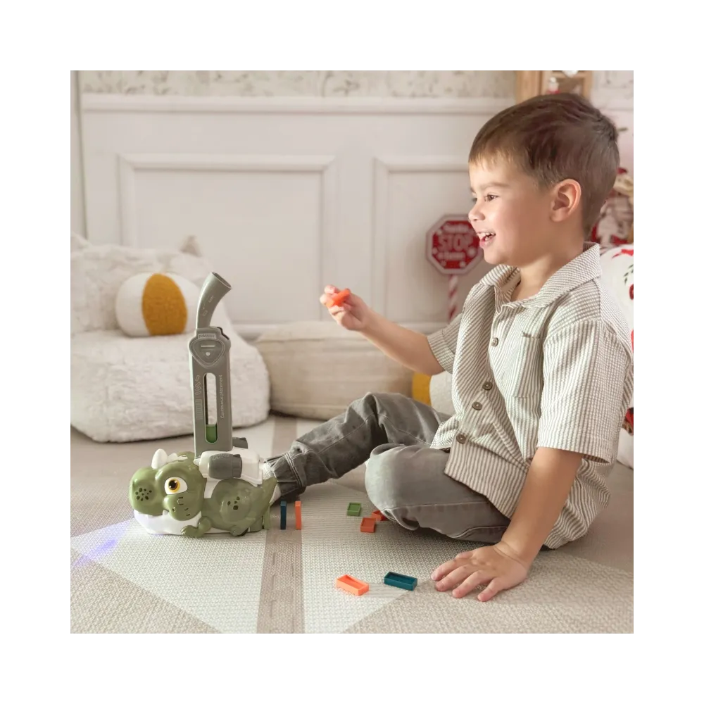 Zestaw 3 sztuk interaktywnej lokomotywy domino dla dzieci