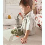 Kolorowe domino z pomarańczową ciuchcią dinozaur, produkt z dźwiękiem