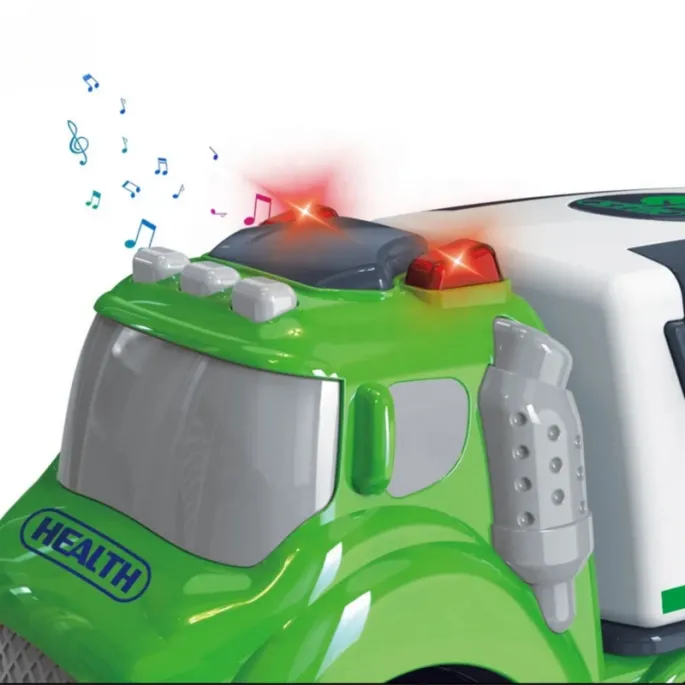 Realistyczna zabawka z akcesoriami drogowymi.