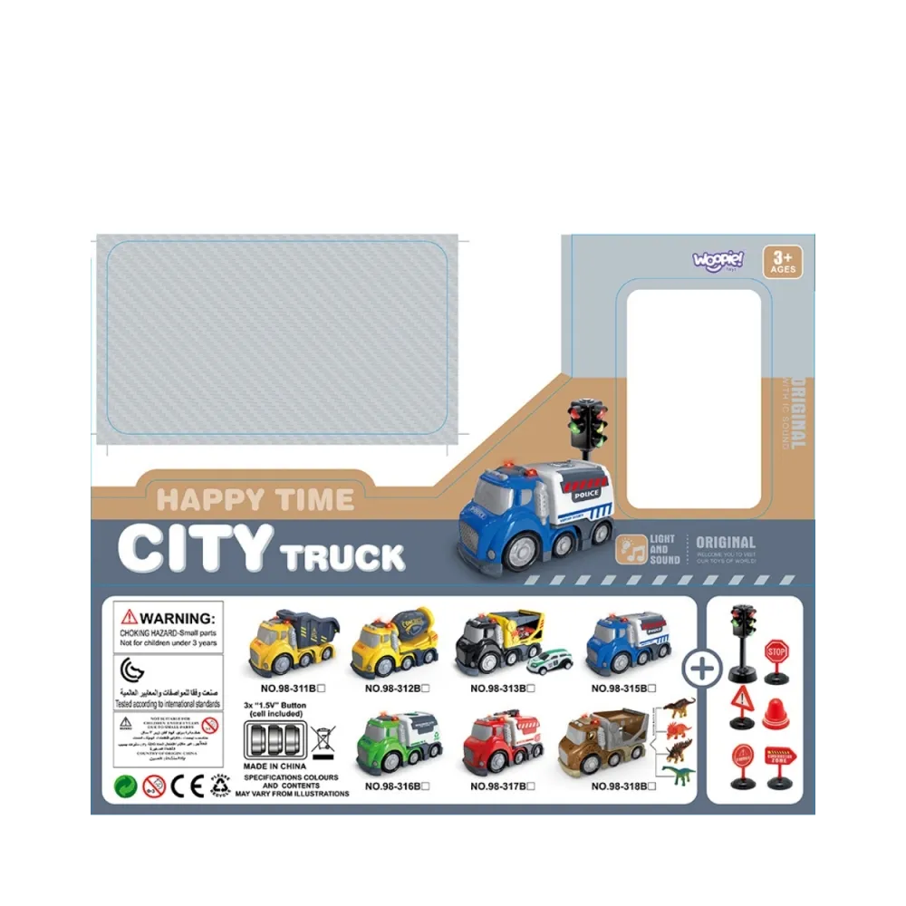 WOOPIE Śmieciarka CITY TRUCK Efekty Dźwiękowe i Świetlne