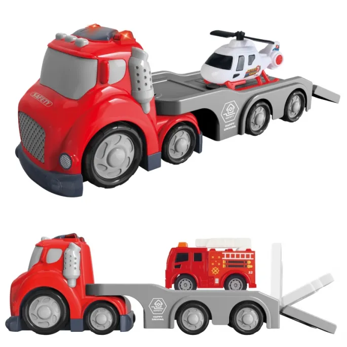 Zestaw z helikopterem i wozem strażackim