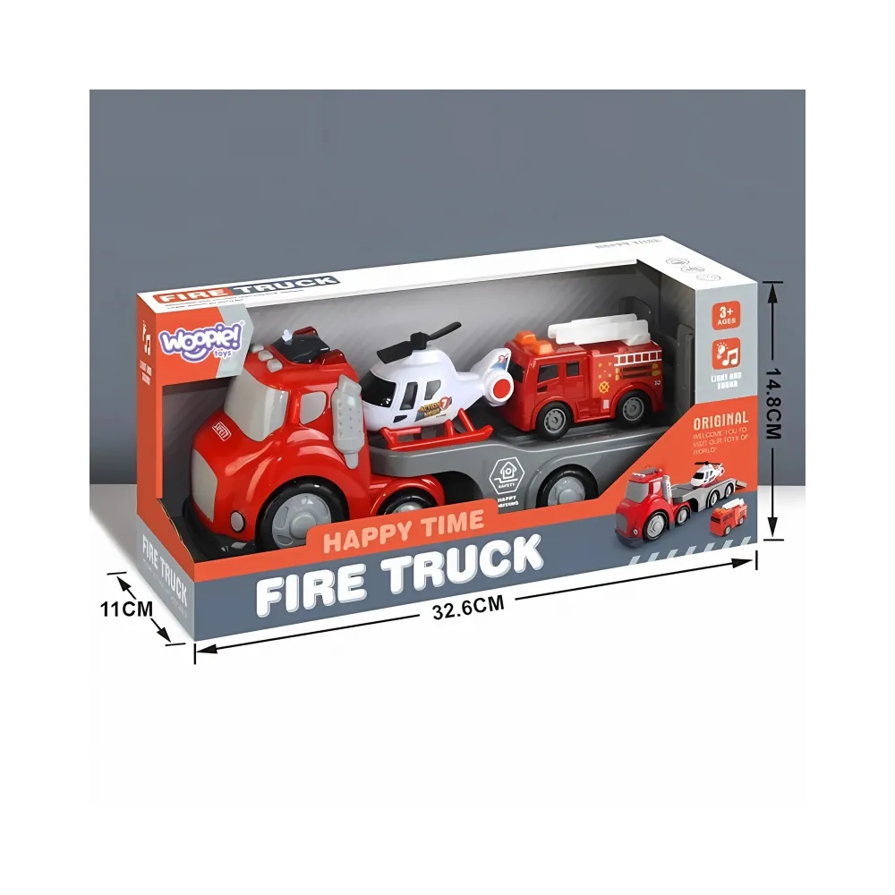 WOOPIE Czerwona Laweta Straży Pożarnej City Truck Efekty Dźwiękowe i Świetlne