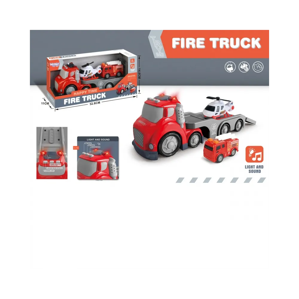 WOOPIE Czerwona Laweta Straży Pożarnej City Truck Efekty Dźwiękowe i Świetlne