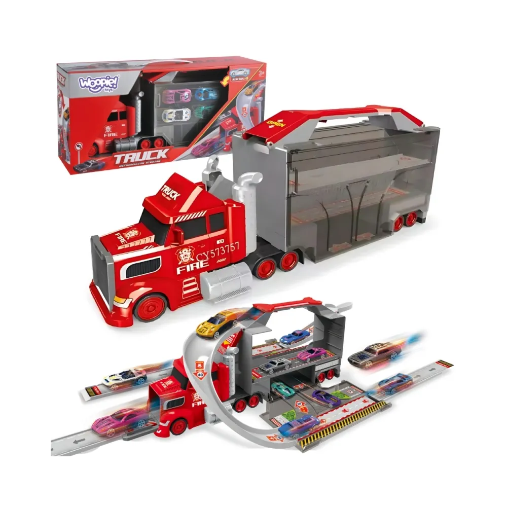 WOOPIE Zestaw Ciężarówka Laweta Garaż Tor Wyścigowy