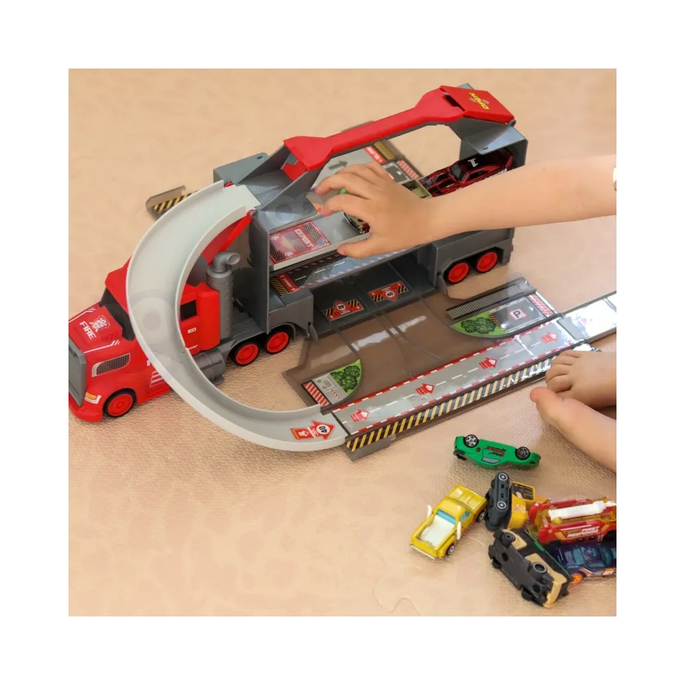 WOOPIE Zestaw Ciężarówka Laweta Garaż Tor Wyścigowy