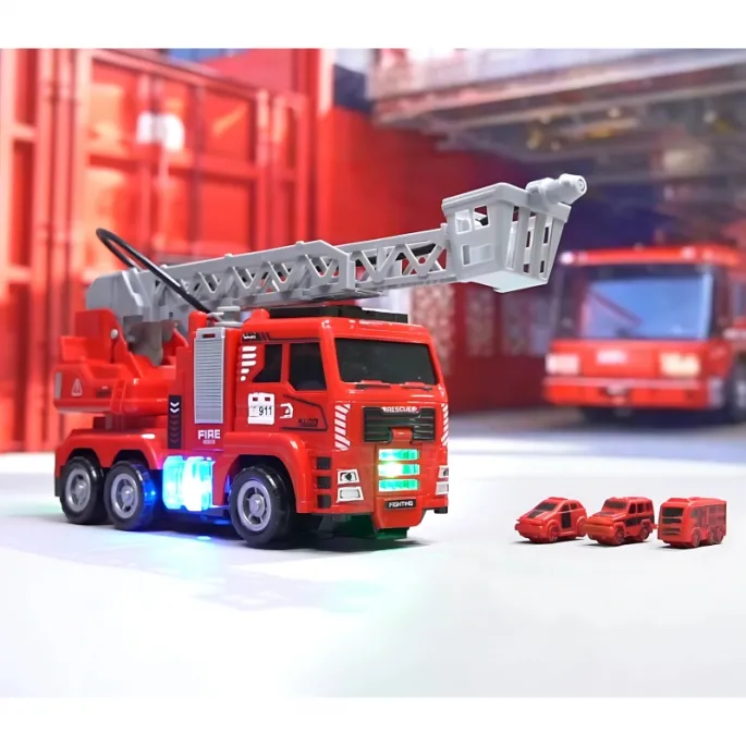 Wóz strażacki z mini pojazdami w zestawie