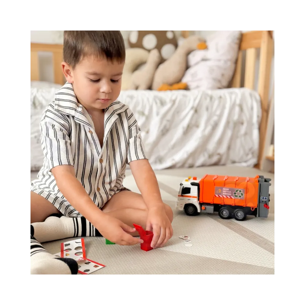 WOOPIE Interaktywna Śmieciarka Model Skala 1:16 Efekty Dźwiękowe i Świetlne