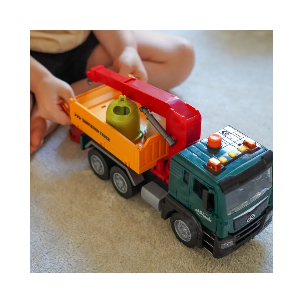 WOOPIE Ciężarówka Śmieciarka z Dźwigiem Segregacja Śmieci - skala 1:10