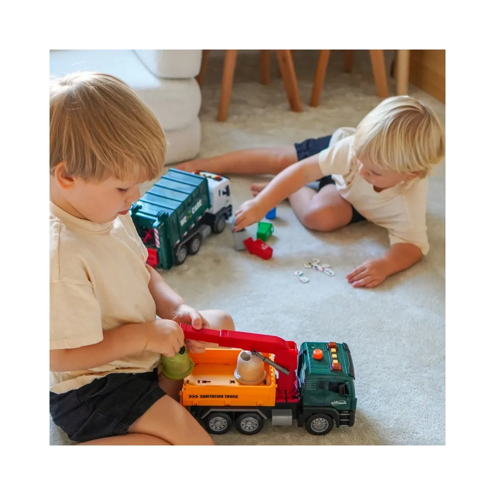 WOOPIE Ciężarówka Śmieciarka z Dźwigiem Segregacja Śmieci - skala 1:10