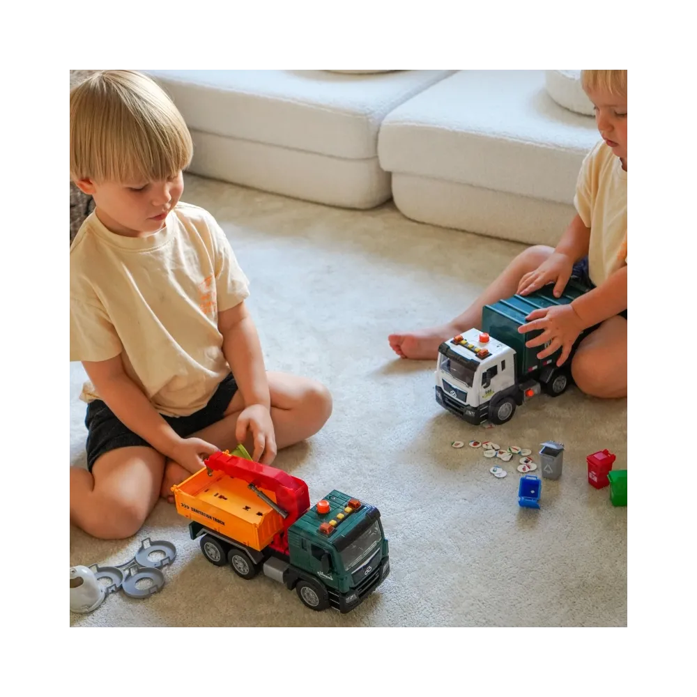 WOOPIE Ciężarówka Śmieciarka z Dźwigiem Segregacja Śmieci - skala 1:10