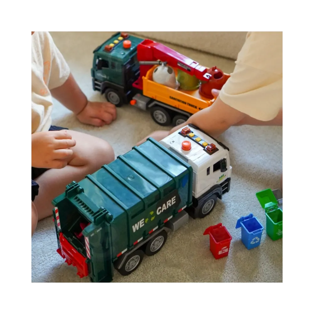 WOOPIE Ciężarówka Śmieciarka z Dźwigiem Segregacja Śmieci - skala 1:10