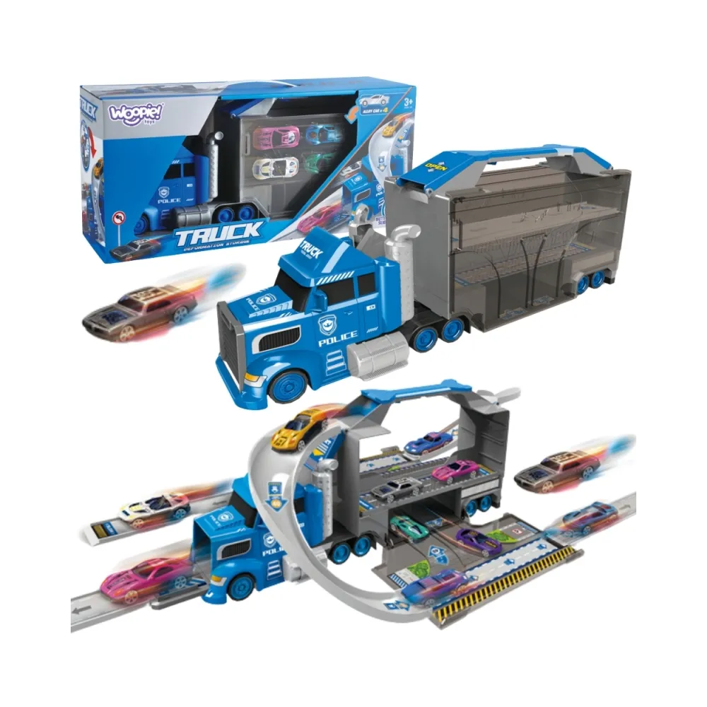 WOOPIE Ciężarówka Policyjna 2w1Transporter Tor Samochodowy
