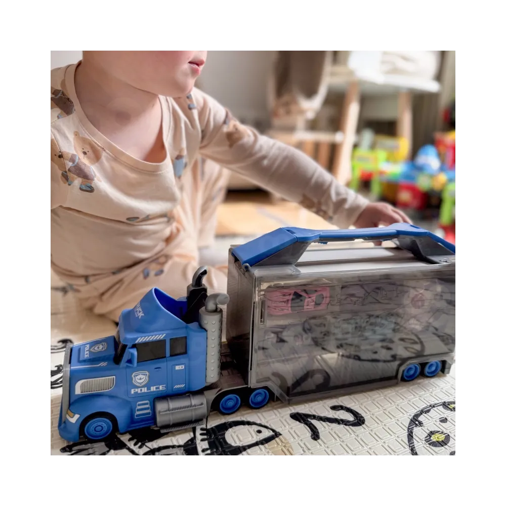 WOOPIE Ciężarówka Policyjna 2w1Transporter Tor Samochodowy