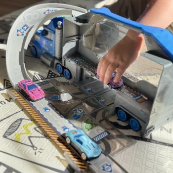 WOOPIE Ciężarówka Policyjna 2w1Transporter Tor Samochodowy