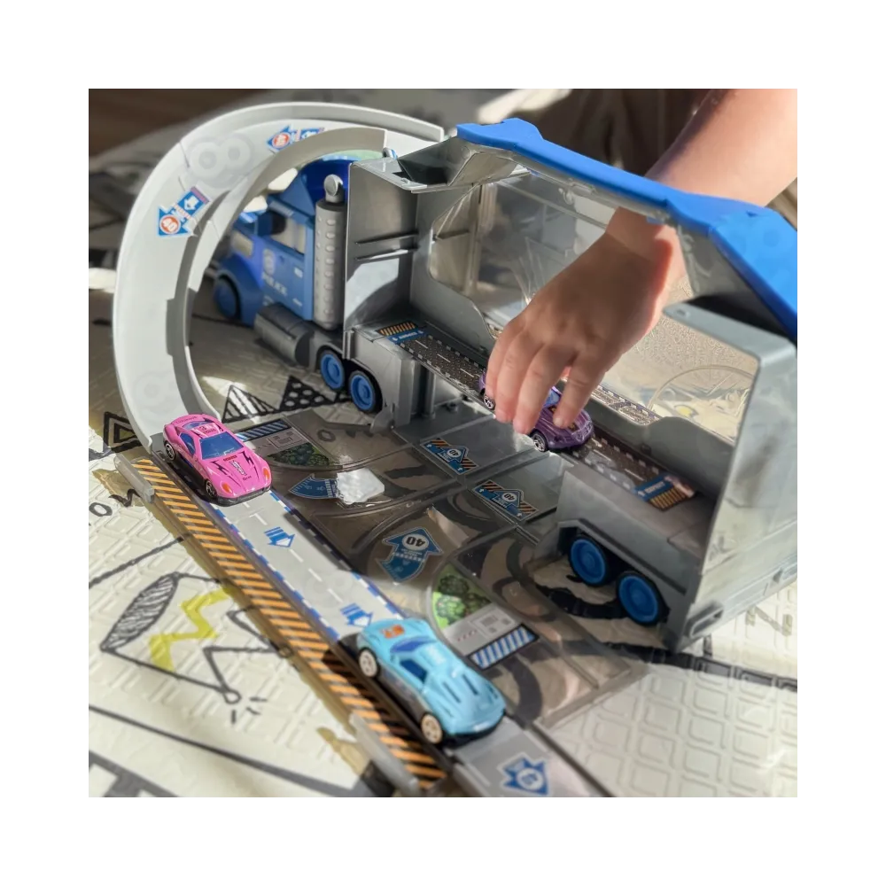 WOOPIE Ciężarówka Policyjna 2w1Transporter Tor Samochodowy