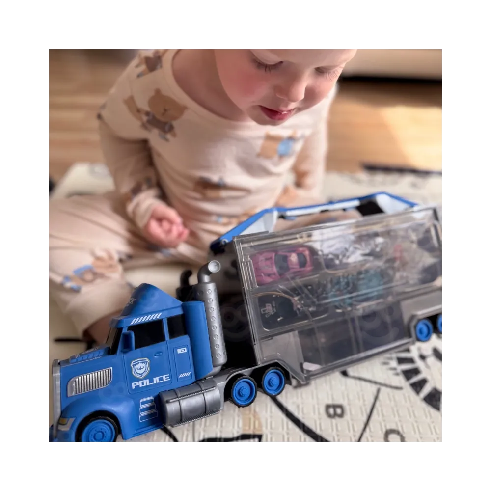 WOOPIE Ciężarówka Policyjna 2w1Transporter Tor Samochodowy