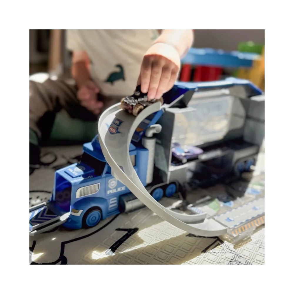 WOOPIE Ciężarówka Policyjna 2w1Transporter Tor Samochodowy