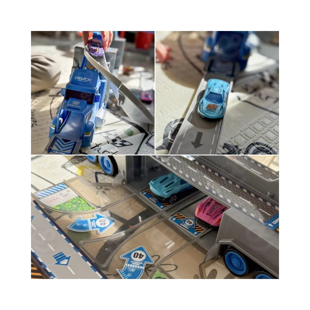 WOOPIE Ciężarówka Policyjna 2w1Transporter Tor Samochodowy