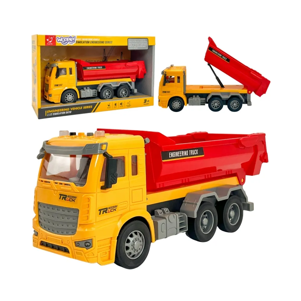 WOOPIE Wywrotka Budowlana w Skali 1:12 Efekty Świetlne Dźwiękowe