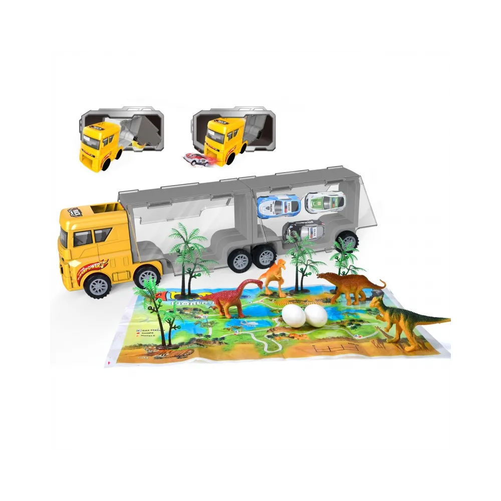 WOOPIE Ciężarówka Transporter 2w1 Zestaw Dinozaurów + Makieta