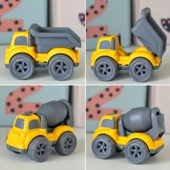 WOOPIE Zestaw 3w1 Pojazdy Budowlane Śmieciarka Betoniarka Wywrotka